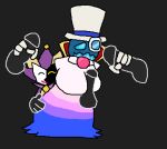  ambiguous_penetration blue_eyes blue_skin cloak count_bleck handjob hands_on_ass huge_ass monocle multiple_penises paizuri paper_mario smirk super_mario_bros. thick_thighs top_hat 