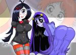 2_girls ass big_breasts blush cleavage cyclops djjacob1954 female_only iris_(ruby_gloom) misery_(ruby_gloom) panties ruby_gloom ruby_gloom_(character) zoom_layer