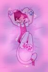  1boy bear_alpha blush cat_tail catboy crossdressing cute dakimakura dakimakura_design femboy h72mpl heart hearts laying_down male pose psycho_bear psycho_bear_(bear) roblox stockings suggestive suggestive_look 