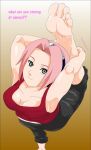 feet flexible foot_fetish foot_focus naruto sakura_haruno soles spaceman6331 toes