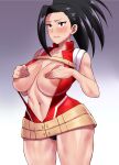 1girl big_breasts black_hair breasts haikawa_hemlen long_hair momo_yaoyorozu my_hero_academia tagme teen