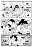 ass big_breasts breasts chichi comic doggy_position dragon_ball dragon_ball_super dragon_ball_z funsexydragonball monochrome pussy sex son_goku speech_bubble tongue tongue_out vaginal vaginal_penetration