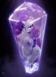 1girl against_glass big_breasts blue_eyes breast_press bubble_butt cleavage hooves-art horny inviting_to_sex looking_at_viewer mlp my_little_pony pose purple_hair rarity rarity_(mlp) standing teasing thick_thighs 