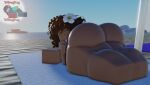  1girl 1girl 1girls beach big_thighs black_body black_girl black_hair black_skin curly_hair curvy curvy_body curvy_female curvy_figure curvy_hips fat_thighs flirting flower_in_hair kyra_(noatq) large_ass laying laying_down looking_at_viewer looking_back noatq roblox teasing teasing_viewer thick_ass thick_legs thick_thighs tongue tongue_out tongue_out	 wide_hips wink winking winking_at_viewer 
