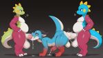  2_horns 3_fingers 3_toes 4k absurd_res ai_generated all_fours anal anal_penetration anthro anthro_on_anthro anthro_penetrated anthro_penetrating anthro_penetrating_anthro ass balls big_balls big_penis big_tail biped black_claws black_eyes black_horn blue_body bob_(bubble_bobble) bodily_fluids breath bub_(bubble_bobble) bubble_bobble bubble_dragon claws cum cum_in_ass cum_in_mouth cum_inside cum_on_body cum_on_butt cum_on_face cum_on_ground cum_on_penis dragon eyebrows feet finger_claws fingers genital_fluids genitals green_body grey_eyes group half-closed_eyes hand_on_hip high_res horn huge_balls huge_penis kobold long_tail looking_at_another looking_at_partner looking_at_partner's_penis male male/male male_penetrated male_penetrating male_penetrating_male motion_lines mouth_closed musk mythological_creature mythological_scalie mythology narrowed_eyes penetration penile penile_penetration penis penis_in_ass penis_in_mouth pink_body red_body scalie sex simple_background smile smiling_at_another smiling_at_partner spikes spikes_(anatomy) standing tail toe_claws toes trio white_body white_eyebrows yellow_cheeks yellow_spikes yiff_ai_(director) 