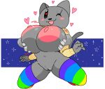 1boy 1girls 2d 2d_(artwork) 2d_artwork anthro areola assisted_exposure big_breasts big_nipples black_eyes blush blush_stickers bottomless breasts cassettedream cat_girl clothing digital_media_(artwork) disembodied_hands dream-cassette exposed_breasts felid feline felis female furry furry_female grabbing_breasts grey_fur groping groping_breasts heart-shaped_pupils hoshime huge_breasts huge_nipples interspecies long_sleeves male male/female mammal multicolored_clothes nipples nyan_cat pussy smile solo solo_focus stockings striped_legwear sweater sweater_lift symbol-shaped_pupils tail vagina wide_hips