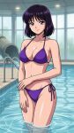  1girls adult_swim alluring bikini bishoujo_senshi_sailor_moon bishoujo_senshi_sailor_moon_r bishoujo_senshi_sailor_moon_s bishoujo_senshi_sailor_moon_supers black_hair blue_sky dario hotaru_tomoe ocean purple_eyes swimming_pool toei_animation toonami viz_media water_park water_slide waterpark waterslide 