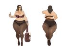  big_ass big_breasts brown_eyes brown_hair dat_ass donaught earrings herba hourglass_figure milf original_character sexy under_the_witch voluptuous 