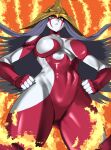  1girl 1girl 1girl 1girls absurd_res big_breasts bodysuit breasts covered_navel duel_monster elbow_gloves elemental_hero_burstinatrix facial_mark female_only female_solo fingerless_gloves fire floating_hair gem gloves green_eyes green_gem hands_on_own_hips helmet high_res impossible_clothes lips red_bodysuit red_gloves solo_female solo_focus standing standing_up thighs tsu.toxine yu-gi-oh! yu-gi-oh!_gx yugioh 