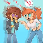  1boy 1boy1girl 1girl 1girls angry annoyed big_breasts blush blushing_male breasts darkar darkar_valv excited_for_sex male mexican navel nipples ojos_azules open_mouth sofi_(vete_a_la_versh) vete_a_la_versh youtuber 