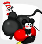 2d 2d_(artwork) 2d_artwork adorable anthro ass ass_focus big_ass black_fur blush bow bowtie butt_focus crossover cute davanime15 digital_media_(artwork) disney dr_seuss felid feline felis furry hat heart huge_ass jiggle looking_back male male/male male_only mammal massive_ass massive_butt mickey_mouse mickey_mouse_shorts motion_lines mouse murid murine no_humans sitting sweat tail the_cat_in_the_hat the_cat_in_the_hat_(character) thick thick_ass thick_thighs top_hat two_tone_fur white_fur wide_hips