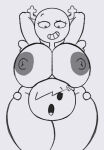 1girl 2020s 2022 2_girls anthro areola armpits bean_smile big_areola big_areolae big_breasts big_nipples big_thighs black_eyes breasts carrie_krueger cartoon_network colorless covering_belly covering_stomach dinner_plate_nipples evil_grin evil_smile eyebrows eyelashes feet_out_of_frame female_only fingerless ghost ghost_girl ghostlydoodles grimace hands_on_thighs hands_up head_between_thighs horns line_art looking_down monochrome mouth nipples open_mouth penny_fitzgerald raised_eyebrow shocked shocked_expression simple_background simple_eyes sketch smug smug_face source_request spookyryder surprised surprised_expression tagme the_amazing_world_of_gumball thick_thighs thigh_crush thighs tongue tongue_out white_background wings