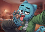 1girl amazing_world_of_gumball awog feet foot foot_fetish gumball_watterson licking male_feet male_focus phantmpaw phantmpaw_(artist) phantmpaws phantmpaws_(artist) self self_play selfpic selfplay solo solo_focus solo_male tawog the_amazing_world_of_gumball