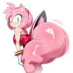  ai_generated amy_rose ass_bigger_than_head bare_thighs big_ass big_breasts bouncing_breasts bubble_butt eroticknight fat_ass fur furry furry_female gigantic_ass green_eyes huge_thighs looking_at_viewer massive_ass mobian_(species) no_panties oiled_body oiled_skin pink_body pink_fur pink_hair pink_skin red_dress sega short_dress short_hair solo_anthro sonic_the_hedgehog_(series) squatting sweat sweatdrop thick_body thick_female thick_thighs thighs twerking voluptuous voluptuous_female 