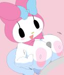  1boy 1girls 2d_(artwork) 2d_artwork anthro between_breasts big_breasts black_eyes blush blush_stickers bow breast_press breasts breasts_squeezed_together cassettedream digital_media_(artwork) dream-cassette erect_nipples erection female furry furry_female hair_bow hood hoshime huge_breasts male male/female mob_face my_melody nipples nude onegai_my_melody open_mouth paizuri penis sex shortstack smile solo_focus straight white_fur 
