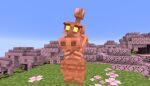 big_breasts brown_nipples copper_girl minecraft minecraft_mob presenting_breasts solo_female standing tagme_(artist) tagme_(character) yellow_eyes