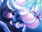 1girl air_bubble arms_behind_back asphyxiation black_hair blush bound breasts bubble censored clothing_aside competition_swimsuit divine_heart_makina drowning female game_cg kagemusya kurusu_makina_(divine_heart_makina) long_hair mosaic_censoring non-web_source octopus official_art one-piece_swimsuit one_eye_closed pussy rape restrained school_swimsuit swimsuit swimsuit_aside tentacle tentacle_sex underwater vaginal variant_set visual_novel_cg wince