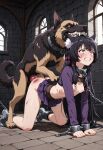 1girl ai_generated ass bondage canine interspecies knot partially_clothed pussy rem_galleu sex