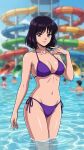 1girls adult_swim alluring bikini bishoujo_senshi_sailor_moon bishoujo_senshi_sailor_moon_r bishoujo_senshi_sailor_moon_s bishoujo_senshi_sailor_moon_supers black_hair blue_sky dario hotaru_tomoe ocean purple_eyes swimming_pool toei_animation toonami viz_media water_park water_slide waterpark waterslide 