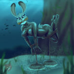 1girl blub breasts deep disney female judy_hopps latex rabbit rubber solo swim swimming the-blub-meister tight underwater zootopia zootropolis