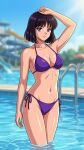  1girls adult_swim alluring bikini bishoujo_senshi_sailor_moon bishoujo_senshi_sailor_moon_r bishoujo_senshi_sailor_moon_s bishoujo_senshi_sailor_moon_supers black_hair blue_sky dario hotaru_tomoe ocean purple_eyes swimming_pool toei_animation toonami viz_media water_park water_slide waterpark waterslide 