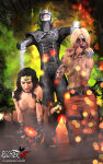 10:16 1boy2girls 2girls1boy 3d 3d_(artwork) 4k arm_tattoo batman belly belly_button breasts chain chained chains collar dc_comics dirty dirty_face dirty_skin erect_nipples handcuffs harley_quinn kneel laughing long_hair medium_breasts nipples no_ai open_mouth outside partially_clothed patreon patreon_username roosterart squatting tattoo the_batman_who_laughs topless torn_clothes torn_clothing wonder_woman