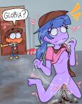  1girl big_city_greens blush blushing_male breasts cafe cafeteria clothing coffee coffee_bean cricket cricket_green cum cum_in_mouth cum_in_pussy cum_on_face disney disney_channel disney_xd gloria gloria_sato horny_female horny_male male masturbation masturbation_(female) name_calling purple_hair pussy yellow_skin 