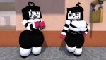  2_girls big_ass big_breasts bonbon_(derpixon) bottom_heavy chuchu_(derpixon) dancing gif goth goth_girl huge_ass huge_breasts looking_at_viewer mime mime_and_dash minecraft smug top_heavy 