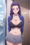  1girl ai_generated akino_sayuri anime_girl arisato_yu big_ass big_breasts bra breasts dosanko_gal_wa_namara_menkoi eye_contact lingerie looking_at_viewer 