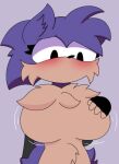  1girl 1girl big_breasts blue_skin blush breasts friday_night_funkin friday_night_funkin_mod fringe genderswap genderswap_(mtf) hedgehog hog_(rblxtrex) lhilmoncitafnf_(artist) sonic_the_hedgehog 