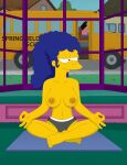  breasts crossed_legs erect_nipples gp375 marge_simpson panties the_simpsons thighs yoga 