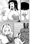  2_girls 2boys big_breasts big_penis bimbo breast_grab breasts comic dark-skinned_male fat_man fellatio foursome gigantic_breasts grabbing_breasts group_sex head_between_breasts hinata_hyuuga hips huge_breasts huge_cock huge_hips huge_thighs large_penis male/female massive_breasts monochrome muscular_male naruho naruto naruto_(series) nipples no_dialogue oral penis pussy sakura_haruno thick_thighs thighs ugly_man wide_hips 