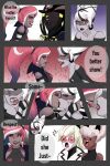  carmilla_carmine clara_(hazbin_hotel) clothed fringky5 hazbin_hotel kissing long_hair odette_(hazbin_hotel) sfw twitter velvette_(hazbin_hotel) vivienne_medrano yuri zestial_(hazbin_hotel) 