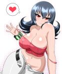  1girl alluring big_breasts cleavage female_only human nintendo no_panties open_pants pants pokemon pokemon_rgby red_eyes sabrina sabrina_(pokemon) sabrina_(pokemon_hgss) seductive_smile smile solo_female solo_focus tank_top_shit thick_thighs undressing unfastened_belt yensh 