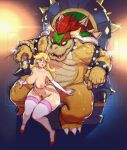  1boy 1girl bowser canon_couple princess_peach sex super_mario_bros 