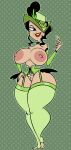  black_eyes black_hair hair_over_one_eye hat josephine_clench pixelzsinful samurai_jack voluptuous 