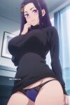  1girl ai_generated akino_sayuri anime_girl arisato_yu big_ass big_breasts breasts dosanko_gal_wa_namara_menkoi looking_at_viewer panties smile 