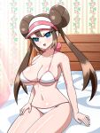 1girl 1girl 1girl alluring bed big_breasts bikini breasts clothed clothed_female female_focus female_only fully_clothed long_hair looking_at_viewer mei_(pokemon) nintendo on_bed pokémon pokemon pokemon_bw pokemon_bw2 rosa rosa_(pokemon) solo_female swimsuit tagme yensh