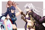 2_girls absurd_res alluring bikini blue_bikini blue_eyes blue_hair blush brand_of_the_exalt breasts brown_eyes brown_gloves cleavage coat coat_on_shoulders fire_emblem fire_emblem_awakening fire_emblem_cipher fire_emblem_heroes gloves hair_between_eyes high_res holding holding_swim_ring innertube long_hair lucina lucina_(fire_emblem) milf mother_&_daughter multiple_girls navel nintendo octopus official_alternate_costume open_mouth purple_bikini robin_(fire_emblem) robin_(fire_emblem)_(female) robin_(summer)_(fire_emblem)_(female) scarletflowersx second-party_source shaded_face swim_ring swimsuit symbol_in_eye teeth tiara twin_tails upper_body upper_teeth_only villager_c white_hair