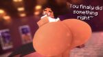  1girl afro back_view bottom_heavy bottomless curly_hair dancing digested_prey ebony glasses huge_ass minecraft post_vore teacher tease thick_thighs twerking webm 