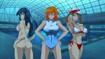 2_girls 3_girls alluring bandanna bikini blue_eyes blue_hair brown_hair creatures_(company) dawn dawn_(pokemon) fallere825 game_freak green_eyes gym_leader haruka_(pokemon) hat hikari_(pokemon) humans_of_pokemon kasumi_(pokemon) may may_(pokemon) misty misty_(pokemon) night nintendo orange_hair pin_up pokemon pokemon_(anime) pokemon_(game) pokemon_black_and_white pokemon_bw pokemon_diamond_pearl_&_platinum pokemon_dppt pokemon_frlg pokemon_red_green_blue_&_yellow pokemon_rgby pokemon_rse rei_no_pool short_hair swimming_pool white_background