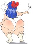 big_ass blue_hair panties pipmin pop_team_epic ribbon smoking socks thick_thighs topless