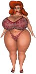  3d cousin_mel gigantic_ass gigantic_breasts grandma_got_run_over_by_a_reindeer green_eyes hourglass_figure necklace orange_hair saturnxart 