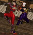  2_girls alluring crossover darkoverlord1296 fox_mask kitsune_mask kunimitsu kunimitsu_(tekken) kunoichi namco ninja project_soul soul soul_calibur soul_calibur_ii soul_calibur_iii soulcalibur_iii taki taki_(soulcalibur) tekken tekken_1 tekken_2 tekken_7 tekken_tag_tournament tekken_tag_tournament_2 voluptuous 