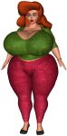 3d cousin_mel gigantic_ass gigantic_breasts grandma_got_run_over_by_a_reindeer green_eyes hourglass_figure necklace orange_hair saturnxart