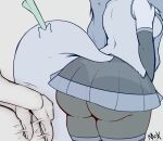 1girl 1other anthro big_ass big_breasts braixen breasts bubble_butt dat_ass faceless_female female female_focus furry hips huge_ass i_fuck_w/_you_heavy mahoxy_(artist) meme miku_hatsune mostly_offscreen_character pokemon slapping_butt thick_thighs vocaloid wide_hips