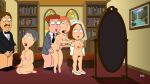 ass barbara_pewterschmidt breasts bruce_(family_guy) erect_nipples erect_penis family_guy glasses kneel lois_griffin meg_griffin nude pubic_hair pussy thighs wedding_veil