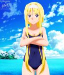 1girl 1girl alice_schuberg alluring bare_legs big_breasts blonde_hair breasts shugo19 sword_art_online sword_art_online_alicization