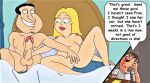 american_dad breasts crossover erect_nipples erect_penis family_guy fingering francine_smith glenn_quagmire holding_penis huge_penis nude peter_griffin shaved_pussy spread_legs thighs