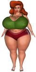 3d cousin_mel gigantic_ass gigantic_breasts grandma_got_run_over_by_a_reindeer green_eyes hourglass_figure necklace orange_hair saturnxart